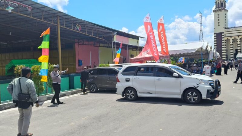 Satlantas Polresta Palangka Raya Amankan Kunjungan Kapolda Kalteng di Rest Area Haul Guru Sakumpul 2025