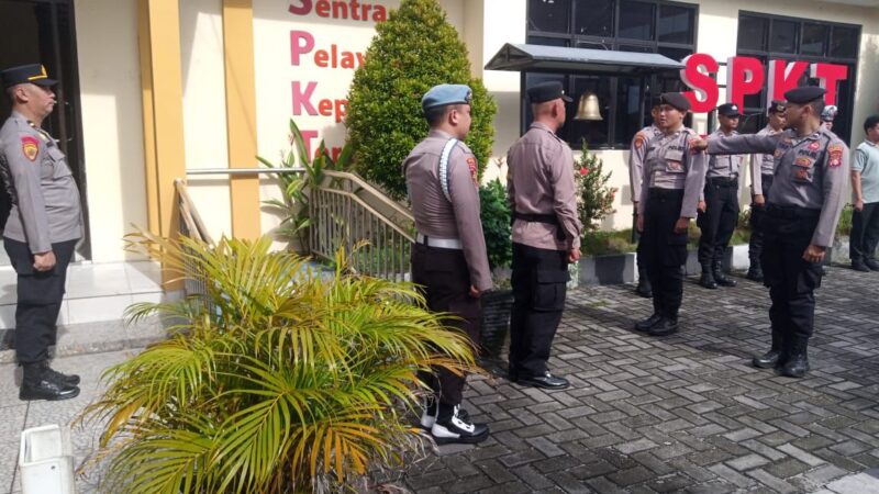 Pastikan Pelayanan Tetap Optimal, SPKT Polresta Palangka Raya Laksanakan Serah Terima Piket Jaga