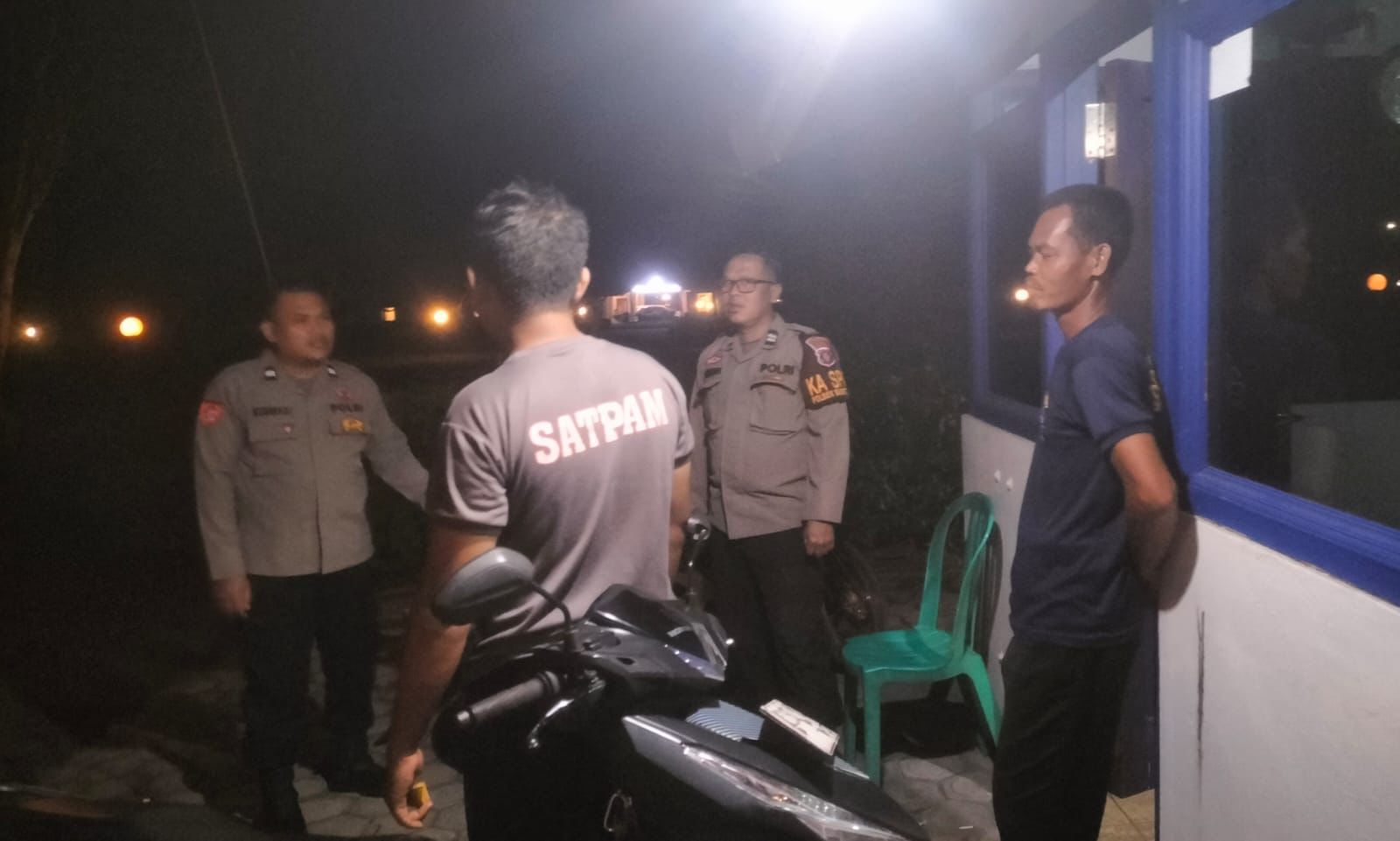 Demi Kamtibmas, Piket Polsek Bukit Batu Patroli ke Pos Satpam Rungan Sari Subud