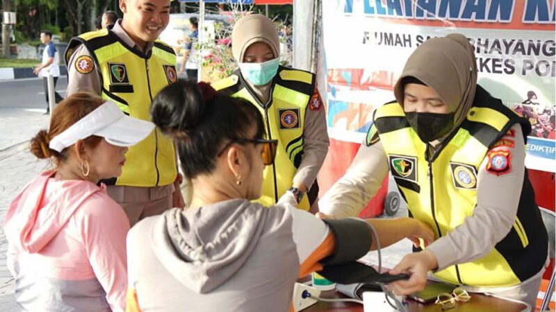 Wujud Pelayanan Prima Polri, Rumkit Bhayangkara Hadirkan Pemeriksaan Kesehatan Gratis di CFD