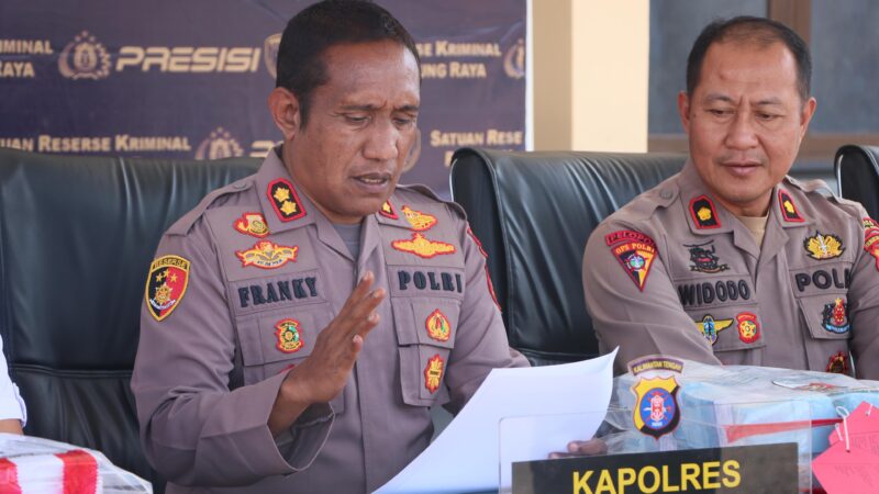 Konferensi Pers, Polres Murung Raya Ungkap Kasus Tindak Pidana Korupsi Dana APBdes Olung Olu