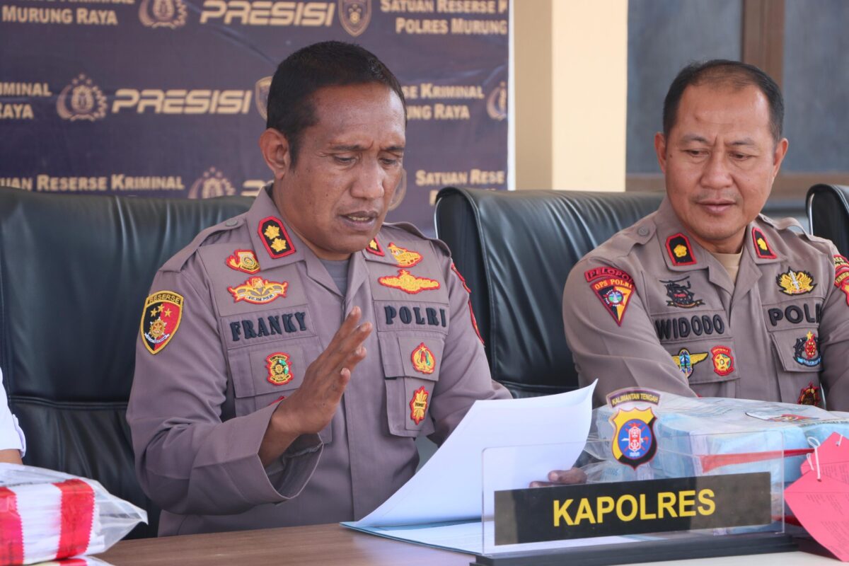 Konferensi Pers, Polres Murung Raya Ungkap Kasus Tindak Pidana Korupsi Dana APBdes Olung Olu