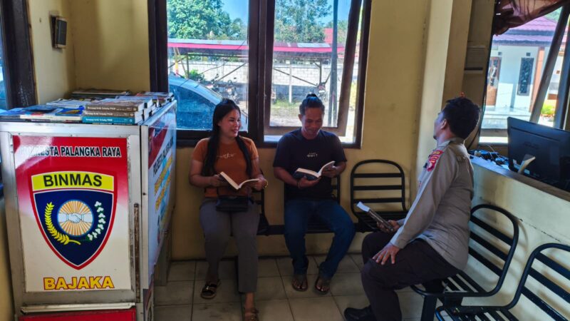 Tingkatkan Minat Baca Warga, Polsek Sabangau Laksanakan Program Bajaka Presisi