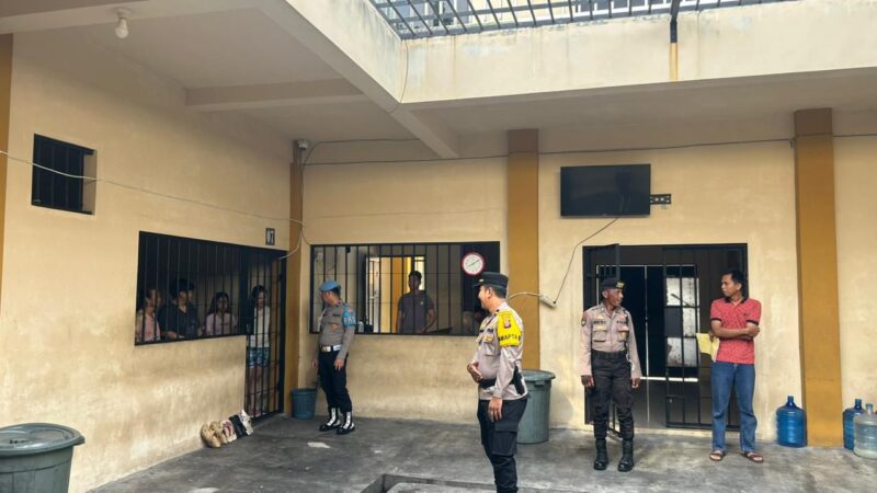 Setelah Pelaksanaan Apel, Pamapta III SPKT dan Piket Fungsi Polresta Palangka Raya Cek Rutan