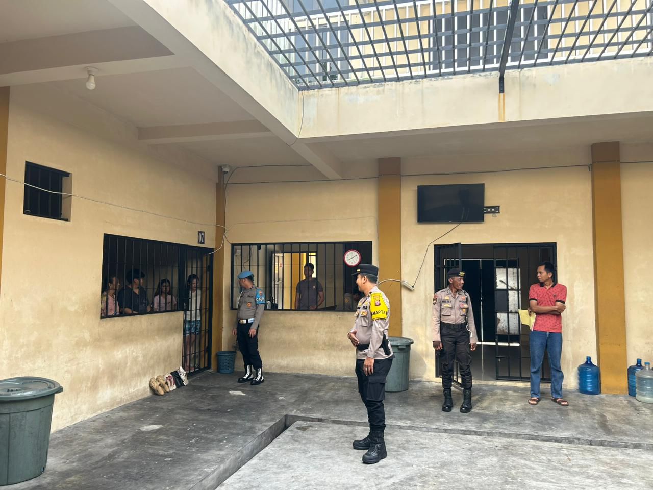 Setelah Pelaksanaan Apel, Pamapta III SPKT dan Piket Fungsi Polresta Palangka Raya Cek Rutan