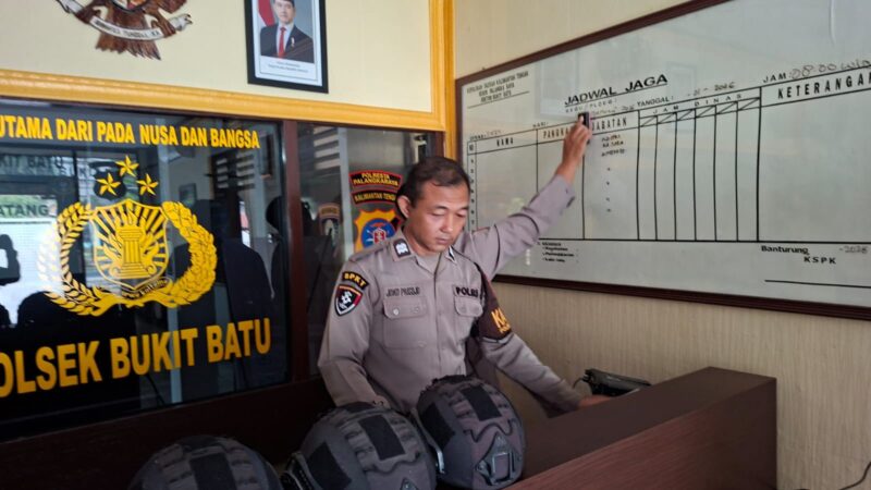 Pemeriksaan Inventaris di Polsek Bukit Batu Dilakukan Personel Dinas