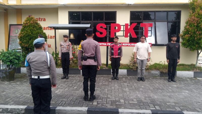 Tingkatkan Pelayanan, Pamapta II SPKT Polresta Palangka Raya Apel Serah Terima Tugas