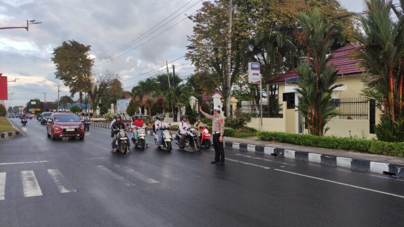 Satlantas Tingkatkan Pengaturan Lalu Lintas Pagi dalam Ops Keselamatan Telabang 2026