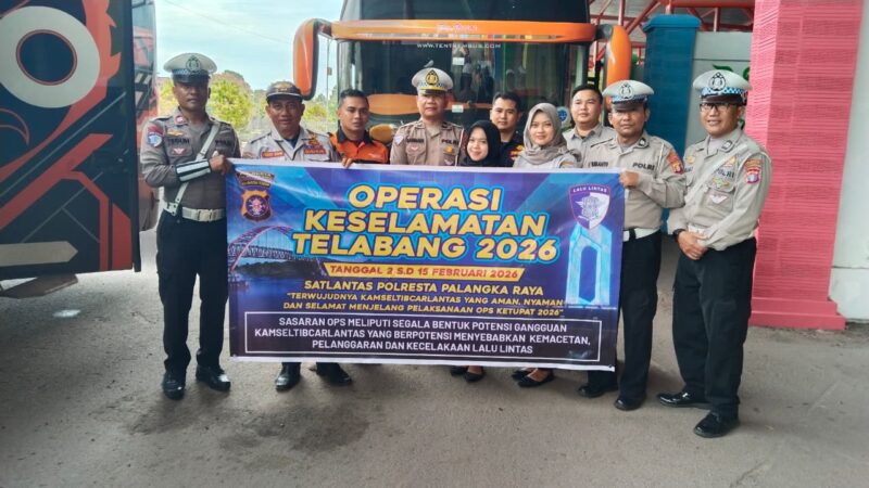 Operasi Keselamatan Telabang 2026, Satlantas Polresta Palangka Raya Gelar Ramchek Armada Bus