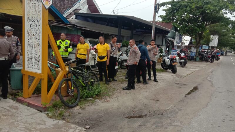 Di Kereng Bangkirai, Kapolsek Sabangau Pimpin Pengamanan Sepeda Santai