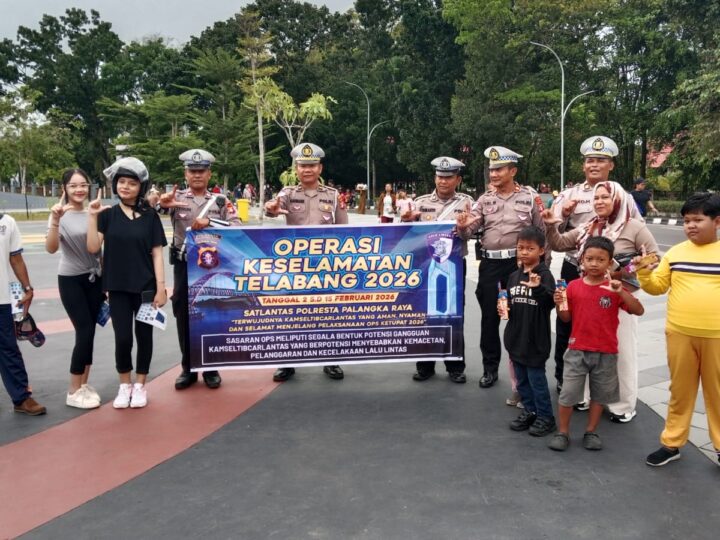 Polantas Menyapa Warnai Operasi Keselamatan Telabang 2026 di Bundaran Besar Palangka Raya