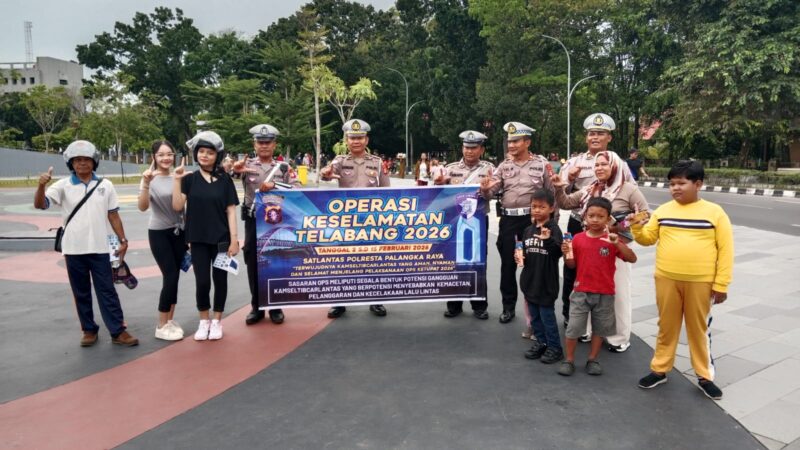 Polantas Menyapa Warnai Operasi Keselamatan Telabang 2026 di Bundaran Besar Palangka Raya