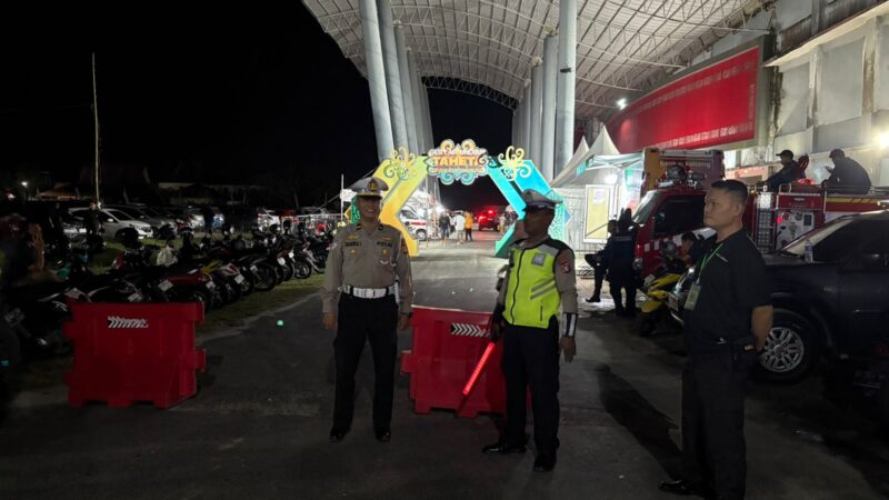 Satlantas Polresta Palangka Raya Amankan Gebyar Undian Taheta Bank Kalteng di Jalan Tjilik Riwut Km 5