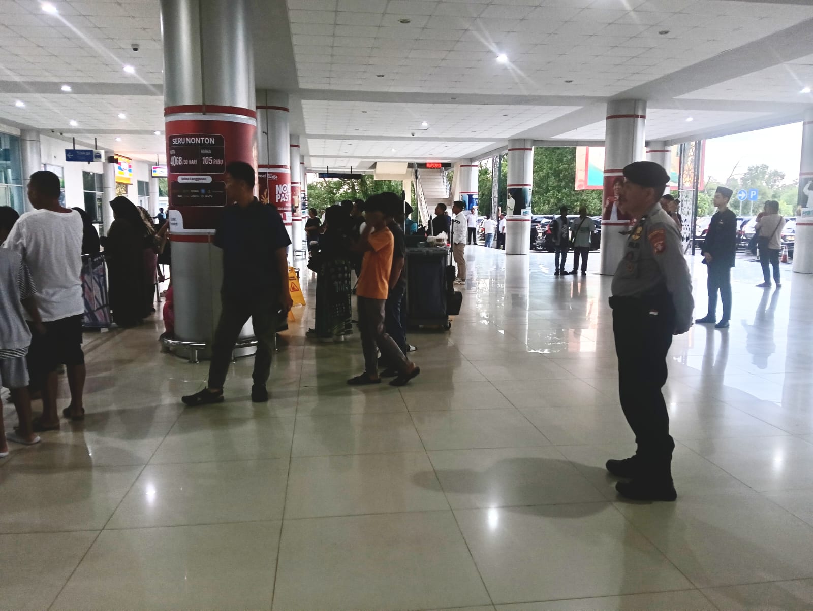 Jelang Arus Mudik, Satpamobvit Polresta Palangka Raya Jaga Bandara Tjilik Riwut