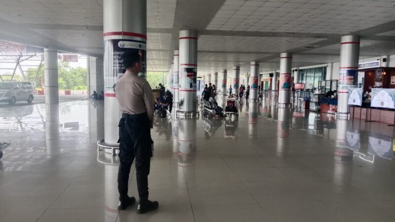 Satpamobvit Polresta Palangka Raya Perketat Pengawasan Kondusivitas di Area Bandara Tjilik Riwut