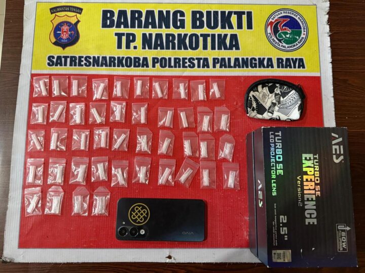Satresnarkoba Polresta Palangka Raya Ringkus Terduga Pengedar Sabu, 44 Paket Siap Edar Disita