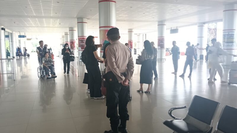 Satpamobvit Polresta Palangka Raya Perketat Pengamanan di Bandara Tjilik Riwut