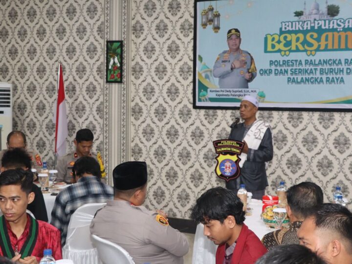Momen Ramadan, Kapolresta Palangka Raya Buka Puasa Bersama OKP dan Serikat Buruh