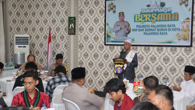 Momen Ramadan, Kapolresta Palangka Raya Buka Puasa Bersama OKP dan Serikat Buruh