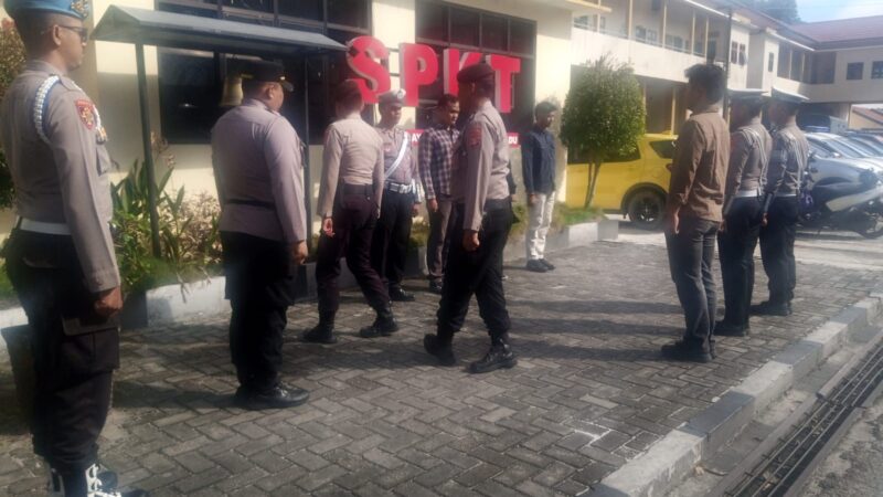 Pastikan Kesiapan Anggota, SPKT Polresta Palangka Raya Laksanakan Serah Terima Tugas Dinas