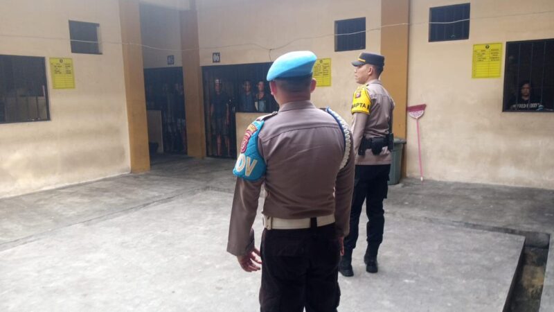 Pastikan Keamanan Rutan, Pamapta II SPKT Polresta Palangka Raya Laksanakan Kontrol Tahanan
