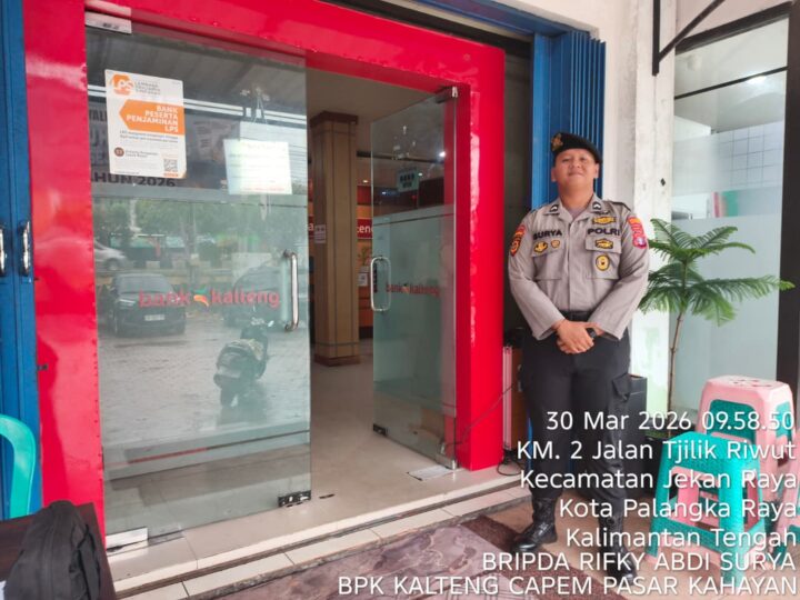 Jaga Keamanan Perbankan, Satpamobvit Polresta Palangka Raya Aktif Sampaikan Imbauan Kamtibmas