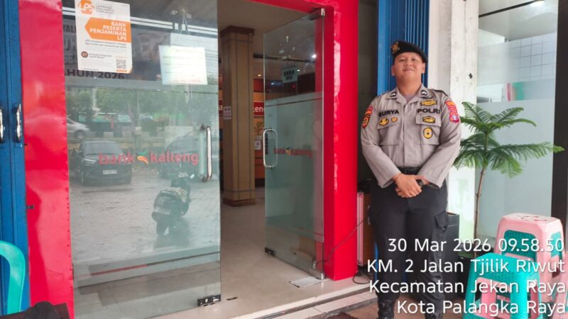 Jaga Keamanan Perbankan, Satpamobvit Polresta Palangka Raya Aktif Sampaikan Imbauan Kamtibmas
