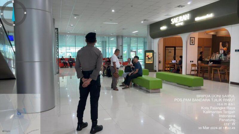 Jaga Stabilitas pada Penerbangan, Satpamobvit Polresta Palangka Raya Intensifkan Patroli di Bandara Tjilik Riwut
