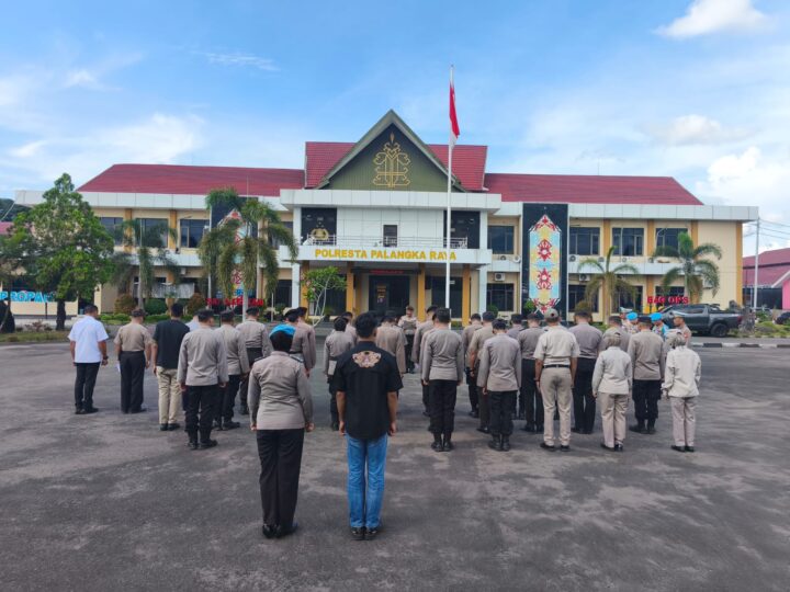 Kanitpamwaster Satpamobvit Polresta Palangka Raya Pimpin Apel  di Mako