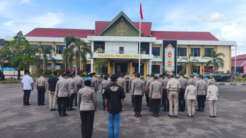 Kanitpamwaster Satpamobvit Polresta Palangka Raya Pimpin Apel  di Mako