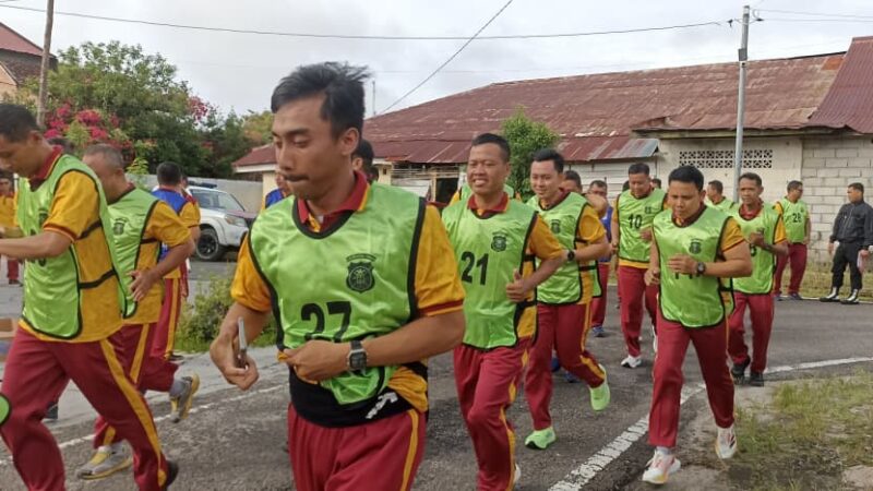 Bina Kesehatan dan Kebugaran Personel, Polresta Palangka Raya Adakan Tes Kesamaptaan Jasmani