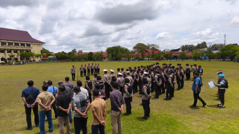 Polresta Palangka Raya Gelar Apel Kesiapan Pam Aksi Damai di Polda Kalteng