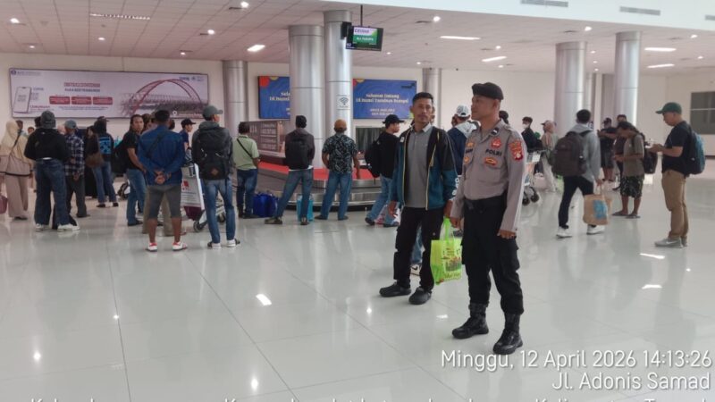 Pantau Aktivitas Penerbangan, Satpamobvit Polresta Palangka Raya Perketat Pengamanan Bandara