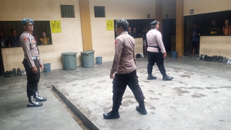 Pastikan Keamanan Rutan, Pamapta I SPKT Polresta Palangka Raya Laksanakan Pengecekan Tahanan