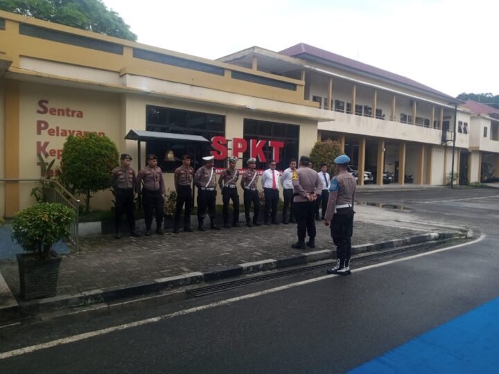 Pastikan Kesiapan Personel, Pamapta I SPKT Polresta Palangka Raya Pimpin Apel Serah Terima Piket