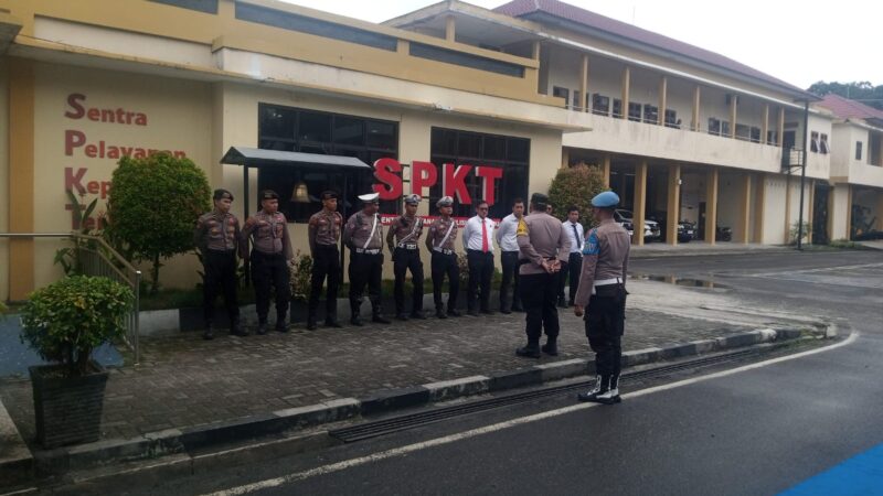 Pastikan Kesiapan Personel, Pamapta I SPKT Polresta Palangka Raya Pimpin Apel Serah Terima Piket