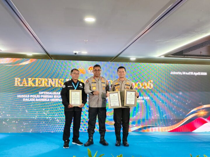 Prestasi Gemilang, Bidhumas Polda Kalteng Raih 3 Penghargaan di Rakernis Humas Polri 2026