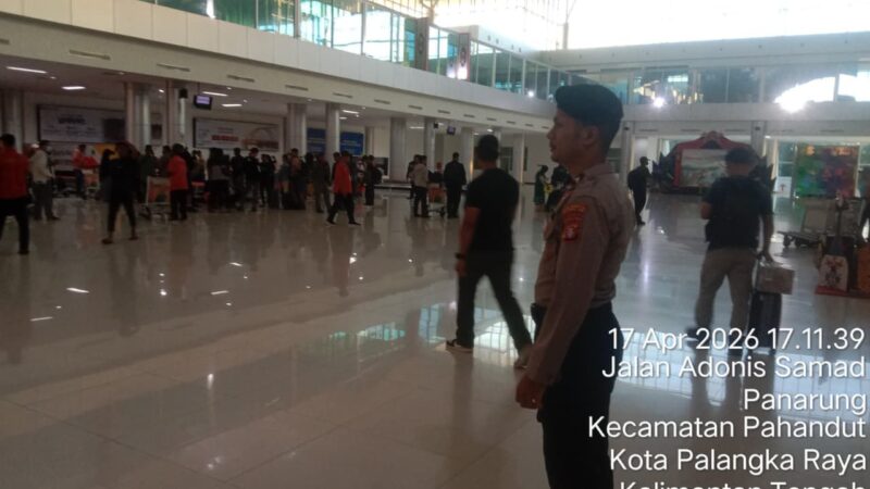 Satpamobvit Polresta Palangka Raya terus Intensifkan Patroli Area Bandara Tjilik Riwut