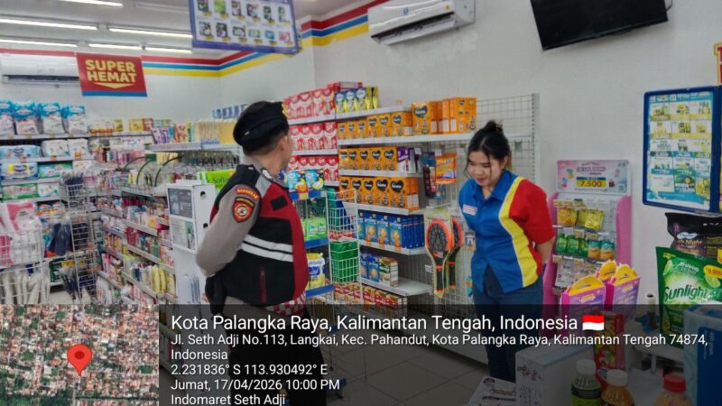 Saat Akhir Pekan, Patroli Satsamapta Polresta Palangka Raya Sambangi Retail Modern