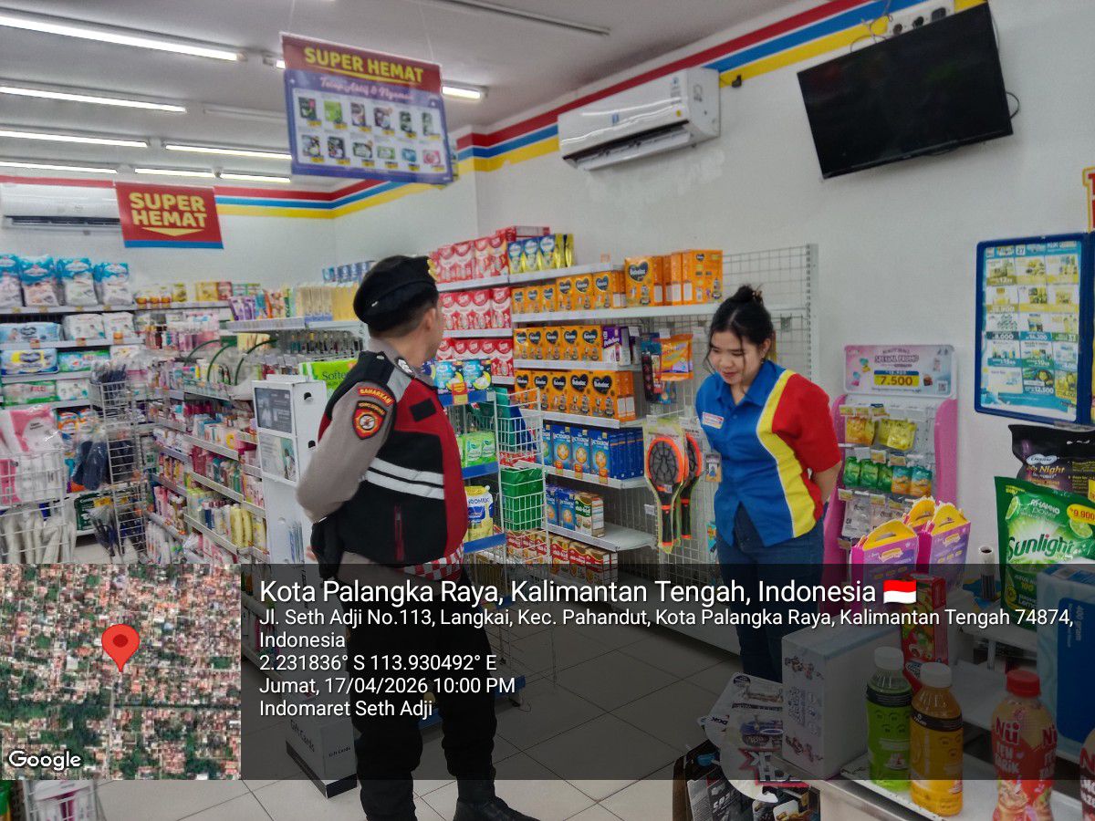 Saat Akhir Pekan, Patroli Satsamapta Polresta Palangka Raya Sambangi Retail Modern