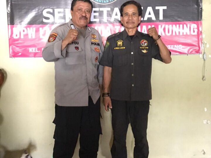 Sinergitas Jaga Kamtibmas, Polsek Pahandut Sambangi DPW Laskar Muda Tabuan Kuning Kalimantan