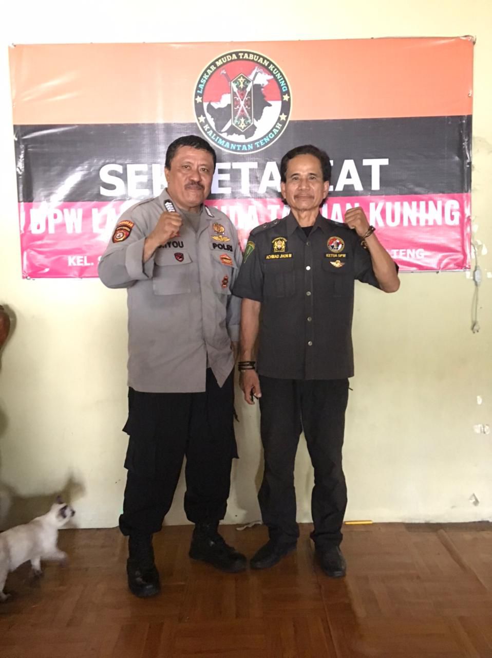 Sinergitas Jaga Kamtibmas, Polsek Pahandut Sambangi DPW Laskar Muda Tabuan Kuning Kalimantan