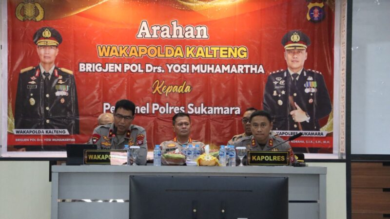 Kunker di Polres Sukamara, Wakapolda Kalteng Tekankan Perkuat Pengawasan dan Kinerja Personel