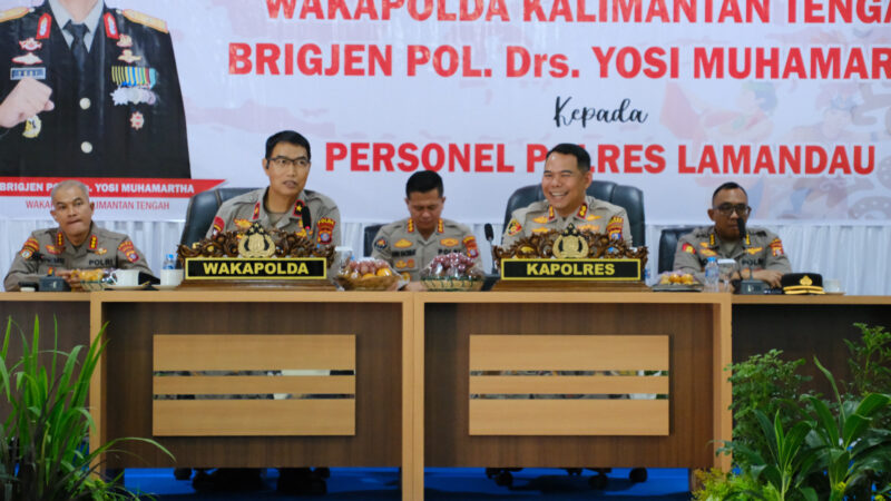 Kunjungan Kerja Wakapolda Kalteng di Polres Lamandau, Tekankan Peningkatan Kinerja Personel