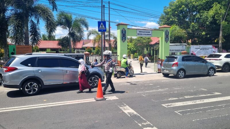 Optimalkan ZoSS, Satlantas Polresta Palangka Raya Lakukan Pengaturan Arus Lalin di Kawasan Pendidikan