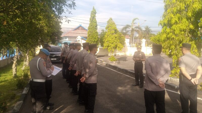 Waspers saat Apel Satfung, Sipropam Polresta Palangka Raya Cek Absensi dan Kelengkapan Personel