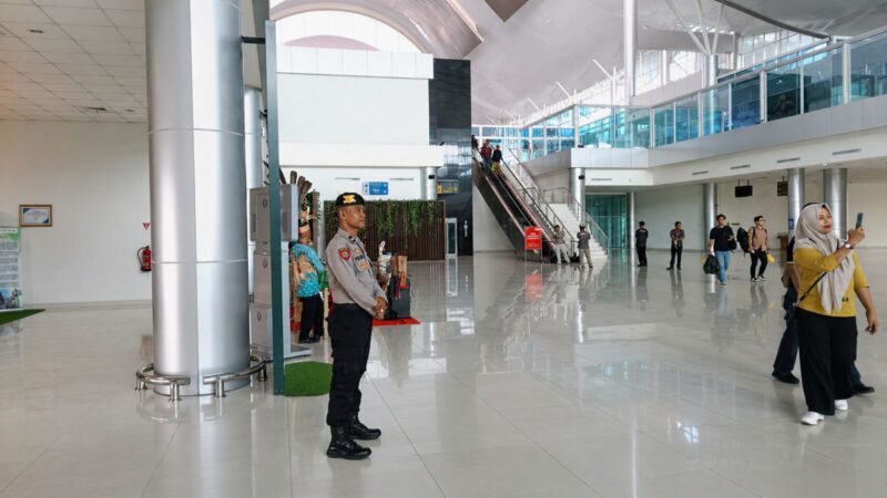 Saat May Day, Satpamobvit Polresta Palangka Raya Siaga di Bandara Tjilik Riwut