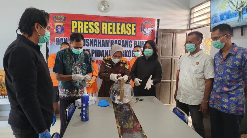 Musnahkan 13,37 Gram Sabu, Komitmen Polresta Palangka Raya Berantas Peredaran Gelap Narkotika