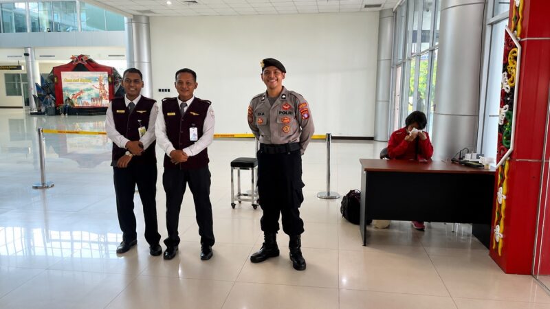 Buktikan Komitmen, Satpamobvit Polresta Palangka Raya Tugaskan Personel Jaga di Bandara Tjilik Riwut