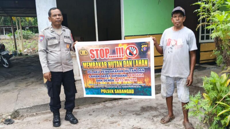 Sambangi Warga Kereng Bangkirai, Bhabinkamtibmas Polsek Sabangau Sosialisasikan Pencegahan Karhutla